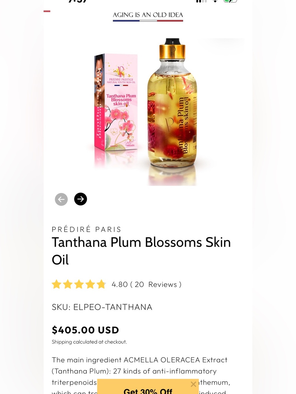 Tanthana Plum Blossoms Skin Oil - Pink/Gold